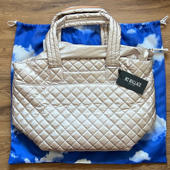 NWT Mz Wallace Rose Gold Metallic Medium Metro Tote - Picture 4 of 4